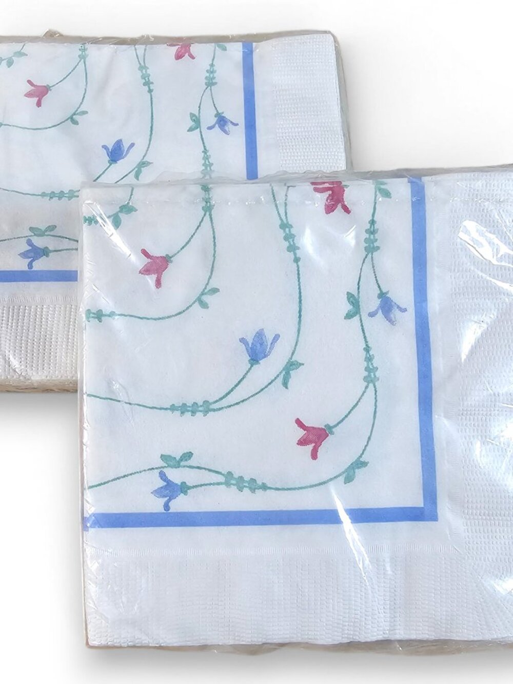 Savoir Vivre Portofino Blue Beverage Napkins Lot of 2 16 Napkins Each, 32 Total